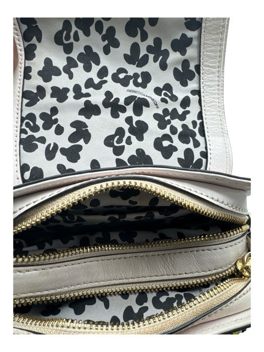 Rebecca Minkoff Beige Pink Leather Tassel Detail Solid Crossbody Flap Close Bag Beige Pink / S