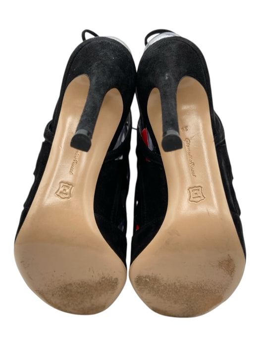 Gianvito Rossi Shoe Size 39 Black Suede Upper Ankle Tie Solid Cage Pump Sandals Black / 39