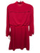 Karen Millen Size 6 Red Polyester 3/4 Sleeve Ruffle Detail Lace Accent Dress Red / 6
