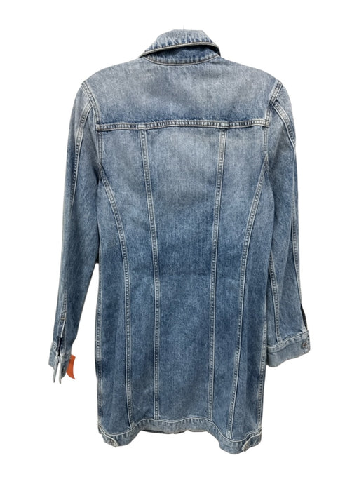 7 For All Mankind Size S Medium Wash Cotton Denim Long Sleeve Button Front Dress Medium Wash / S