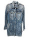 7 For All Mankind Size S Medium Wash Cotton Denim Long Sleeve Button Front Dress Medium Wash / S