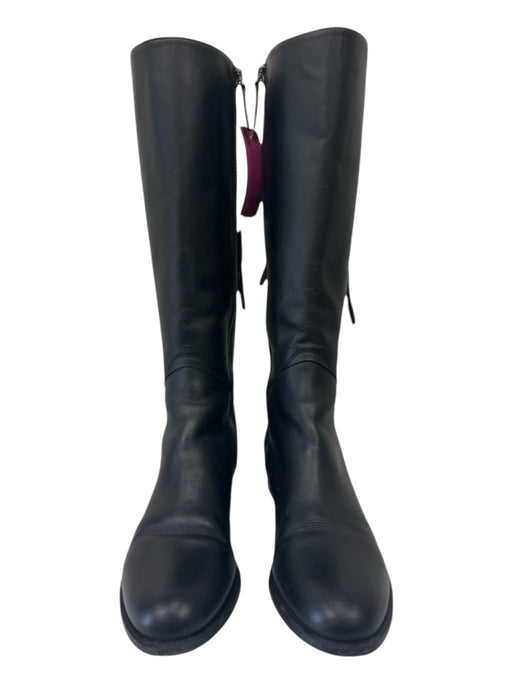 Valentino Shoe Size 39 Black Leather Back Bow Side Zip knee high Boots Black / 39