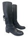 Valentino Shoe Size 39 Black Leather Back Bow Side Zip knee high Boots Black / 39