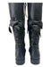 Valentino Shoe Size 39 Black Leather Back Bow Side Zip knee high Boots Black / 39