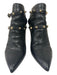 Valentino Shoe Size 39 Black Leather GHW Studded Buckle Heel Booties Black / 39