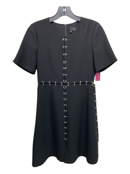 The Kooples Size XS Black Polyester Silver Hardware Grommet Detail Dress Black / XS