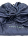 Cole Haan Light Grey Leather Polyurethane Lining Braided Tassle Snap Closure Bag Light Grey