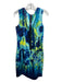 Elie Tahari Size 10 Blue & Green Polyester Abstract Sleeveless Knee length Dress Blue & Green / 10