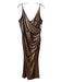 Dress the Population Size L Gold & Black Nylon Sleeveless Fully Sequined Gown Gold & Black / L