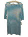 Saint James Size 42 / M Turquoise & White Polymide Wide Neck 3/4 Sleeve Dress Turquoise & White / 42 / M
