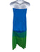 Mango Size S Royal Blue, Green & Light Green Fabric Strapless Color Block Dress Royal Blue, Green & Light Green / S
