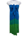 Mango Size S Royal Blue, Green & Light Green Fabric Strapless Color Block Dress Royal Blue, Green & Light Green / S