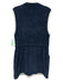 Kule Size XL Navy & white Cotton Blend Terry Cloth Trim Detail Zip Front Dress Navy & white / XL