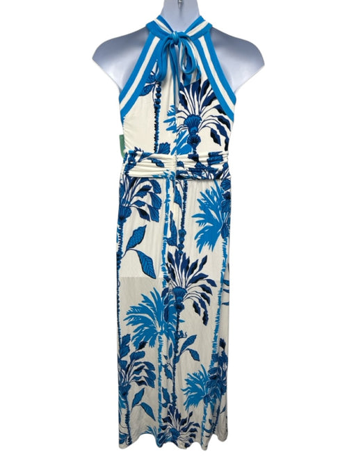 Lilly Pulitzer Size 10 Turquoise, White & Blue Cotton Blend Sleeveless Dress Turquoise, White & Blue / 10