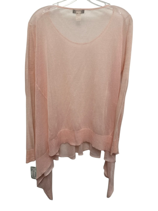 Kerisma Size M Light Pink Acrylic Blend Long Sleeve Fabric Block Sheer Sweater Light Pink / M