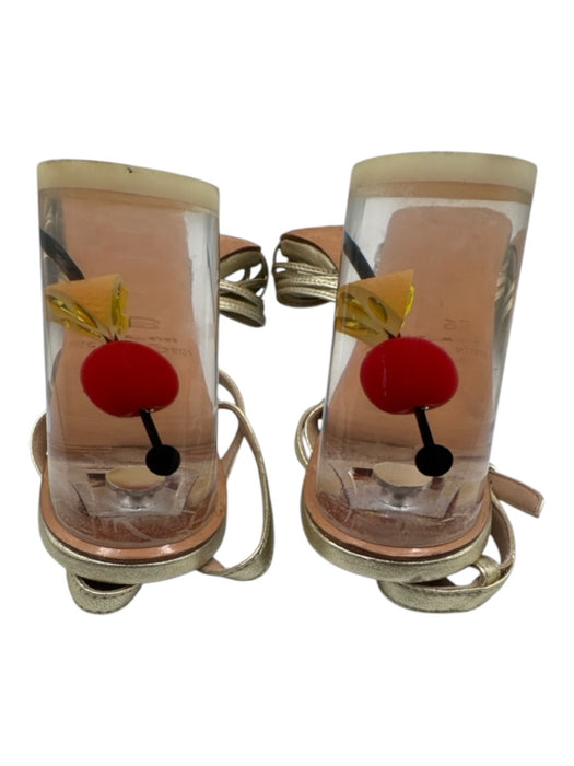 Kate Spade Shoe Size 9 Gold & Multi Leather Knot Detail Cherry & Lemon Sandals Gold & Multi / 9