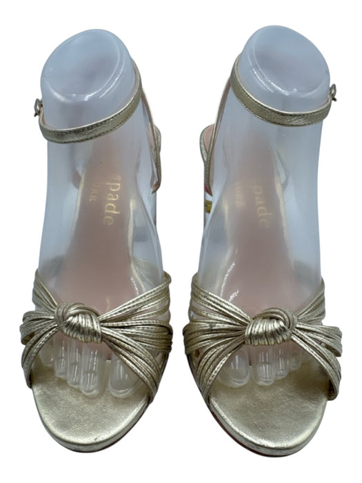 Kate Spade Shoe Size 9 Gold & Multi Leather Knot Detail Cherry & Lemon Sandals Gold & Multi / 9