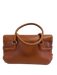 Salvatore Ferragamo Brown Leather Gold hardware Buckle Detail Flap Closure Bag Brown / Medium