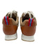 J. McLaughlin Shoe Size 9 Brown & Beige Leather & Fabric Upper lace up Sneakers Brown & Beige / 9