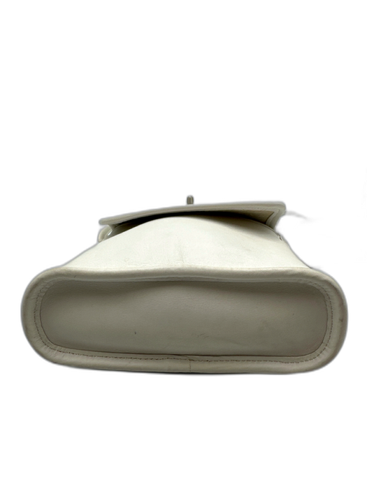Coach White Leather Crossbody Flap Closure Twist Lock Bag White / S