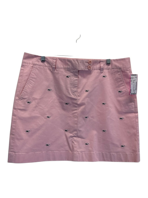 Vineyard vines Size 14 Pink Cotton Zip Up Buttons Whales Skirt Pink / 14