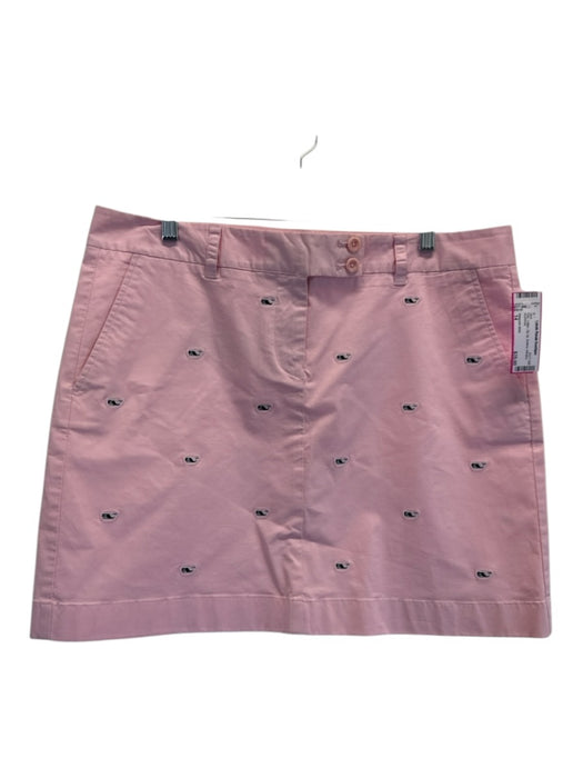 Vineyard vines Size 14 Pink Cotton Zip Up Buttons Whales Skirt Pink / 14