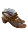 Veronica Beard Shoe Size 9 Brown Leather Slingback Buckle Stack Heel Sandals Brown / 9