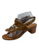 Veronica Beard Shoe Size 9 Brown Leather Slingback Buckle Stack Heel Sandals Brown / 9