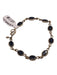 Gold & Black 12K Gold Filled Oval Onyx Links Spring Ring Clasp Bracelet Gold & Black