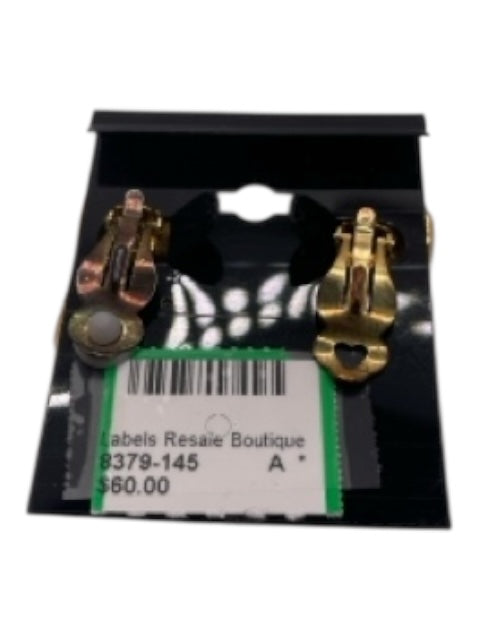 Gold & Clear Silver Plated Rhinestone Channel Set Pave Set Clip On Earrings Gold & Clear