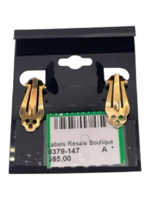 Gold 925 Gold Tone Knotted Cable Detail Clip On Earrings Gold