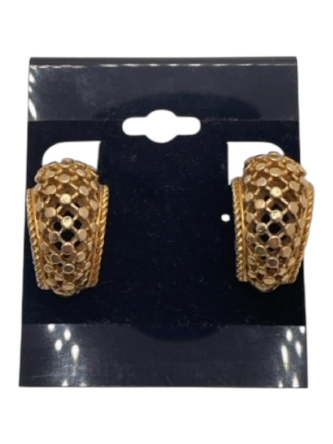 Gold 925 Gold Tone Knotted Cable Detail Clip On Earrings Gold