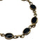 Black & Gold 12K Gold Filled Onyx Oval Chain Lobster Clasp Bracelet Black & Gold