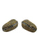 Gold & Clear Gold Tone Metal Rhinestone Channel Set Pave Set Clip On Earrings Gold & Clear
