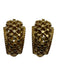 Gold 925 Silver Gold Tone Cable Detail Clip On Earrings Gold