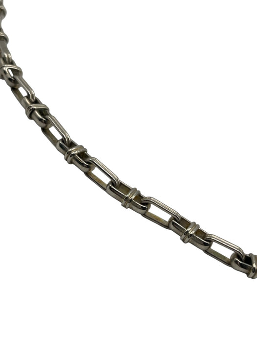 Silver 14k White Gold Plate Lobster Clasp Mariner Link Long Necklace Silver