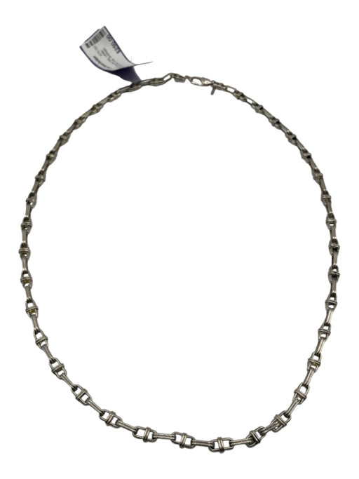 Silver 14k White Gold Plate Lobster Clasp Mariner Link Long Necklace Silver