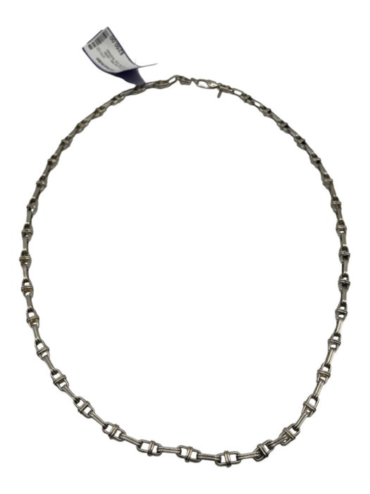 Silver 14k White Gold Plate Lobster Clasp Mariner Link Long Necklace Silver