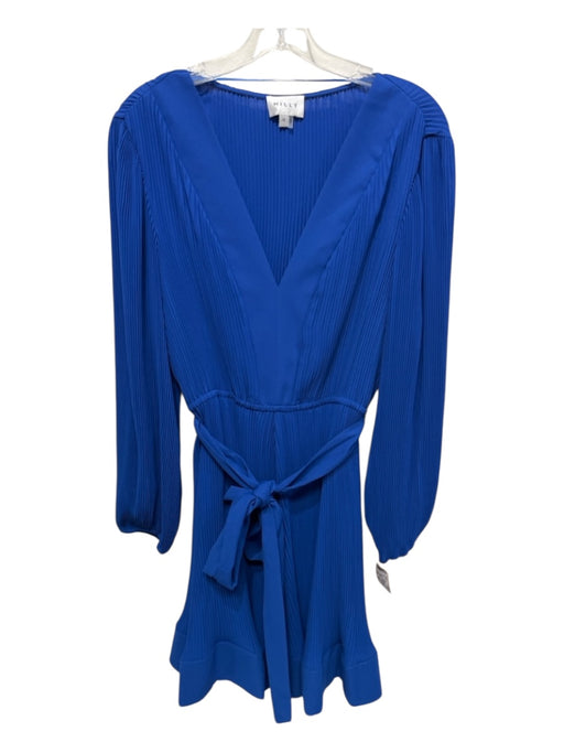 Milly Size 12 Royal Blue Polyester Accordian Long Sleeve Sash Inc Dress Royal Blue / 12