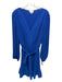 Milly Size 12 Royal Blue Polyester Accordian Long Sleeve Sash Inc Dress Royal Blue / 12