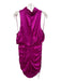 Cinq a Sept Size 14 Magenta Silk Sleeveless Rouched Mock Collar Dress Magenta / 14