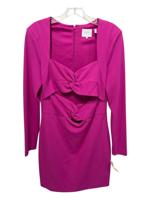 One 33 Social Size 10 Magenta Pink Polyester Blend Cut Outs Long Sleeve Dress Magenta Pink / 10