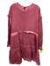Sea New York Size Medium Faded Red Cotton Long puff sleeve Tie Dye Tiered Dress Faded Red / Medium