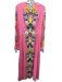 Boden Size 12 Pink, Green, Blue Viscose Long Sleeve Floral Gathered Maxi Dress Pink, Green, Blue / 12