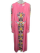 Boden Size 12 Pink, Green, Blue Viscose Long Sleeve Floral Gathered Maxi Dress Pink, Green, Blue / 12