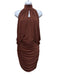LBV Size 12 Brown Polyester Sleeveless Draped Front keyhole Ruched Dress Brown / 12