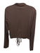 ASTR The Label Size XL Brown Rayon Blend Long Sleeve Ruched Front Tie Top Brown / XL
