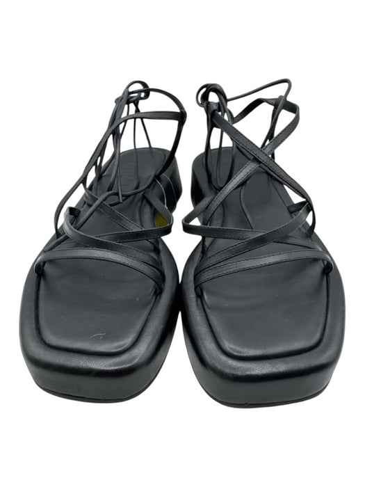 Loeffler Randall Shoe Size 11 Black Leather Upper Square Toe Strappy Sandals Black / 11