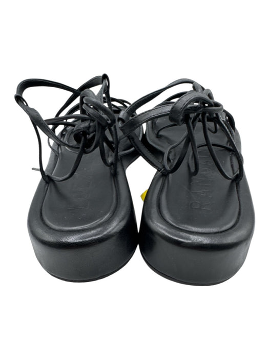 Loeffler Randall Shoe Size 11 Black Leather Upper Square Toe Strappy Sandals Black / 11