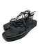 Loeffler Randall Shoe Size 11 Black Leather Upper Square Toe Strappy Sandals Black / 11
